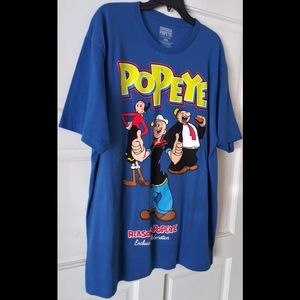 Popeye Blue Multicolor Classic Unisex T Shirt 3X